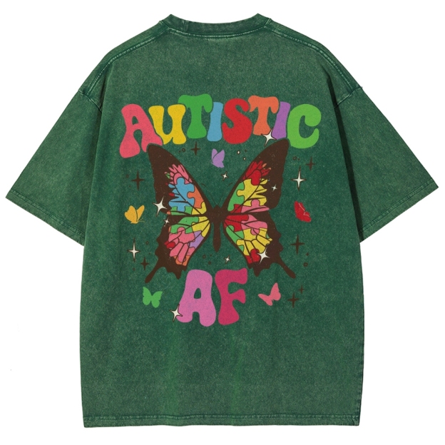 Autistic Unisex Fit Washed T-Shirt Customscool