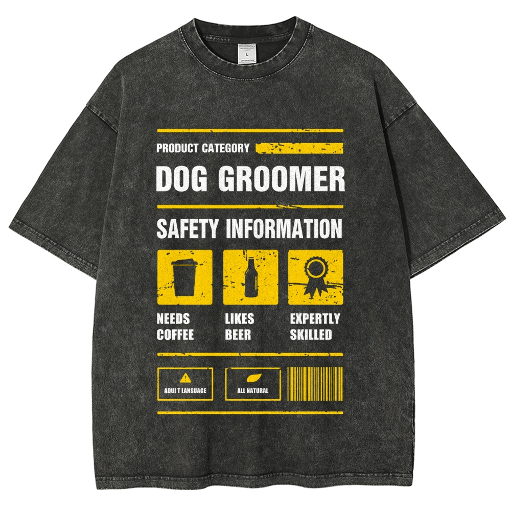 Dog Groomer Unisex Fit Washed T-Shirt Customscool