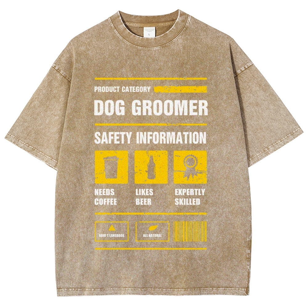 Dog Groomer Unisex Fit Washed T-Shirt Customscool