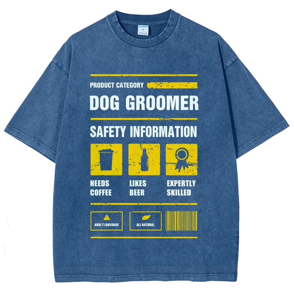 Dog Groomer Unisex Fit Washed T-Shirt Customscool