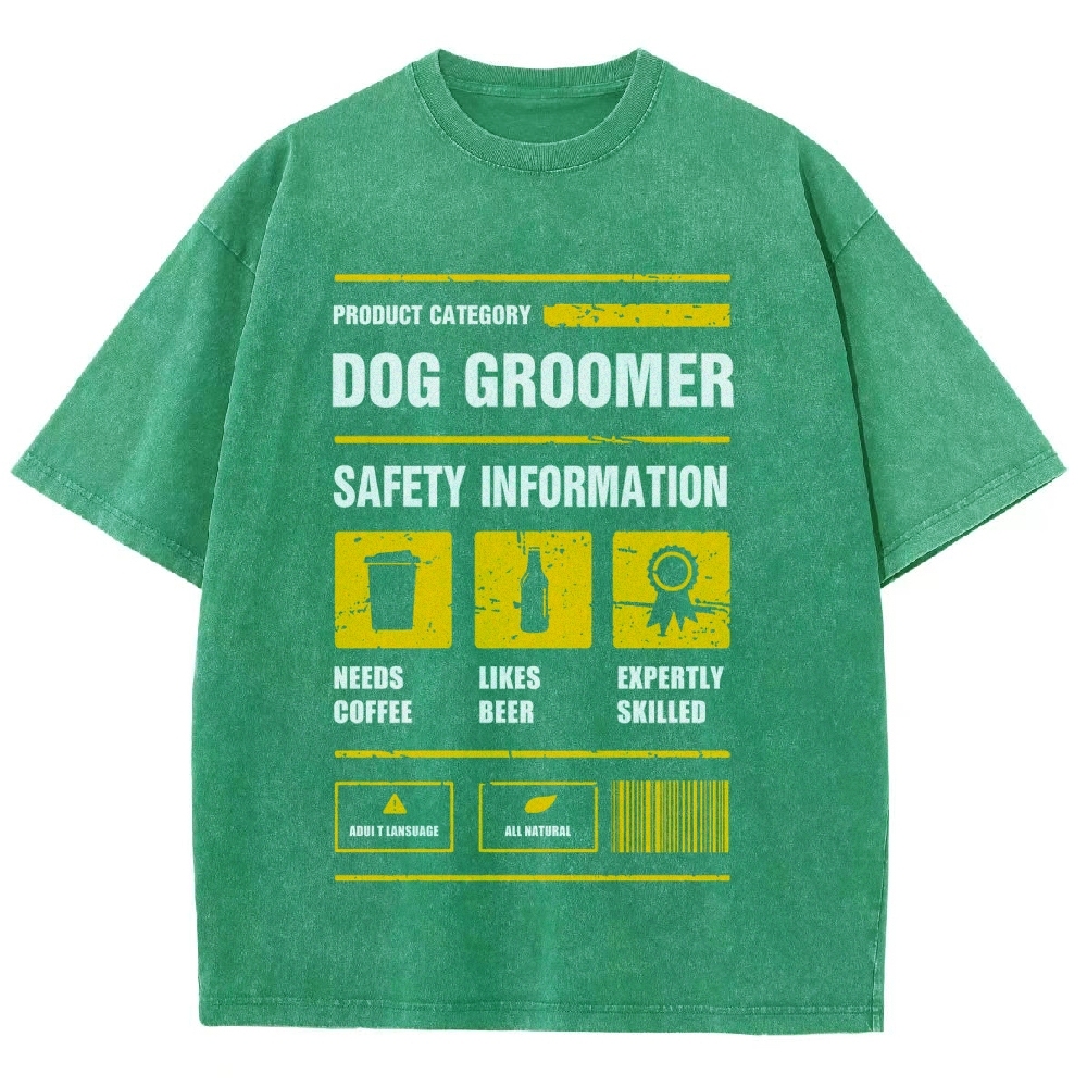 Dog Groomer Unisex Fit Washed T-Shirt Customscool