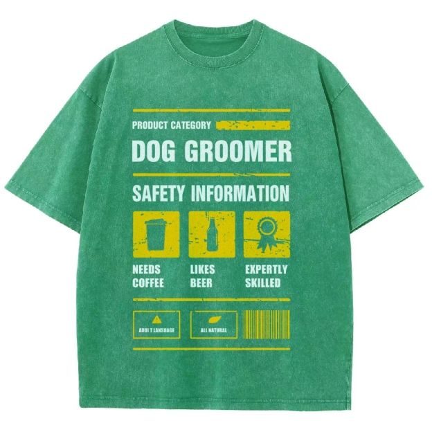 Dog Groomer Unisex Fit Washed T-Shirt Customscool