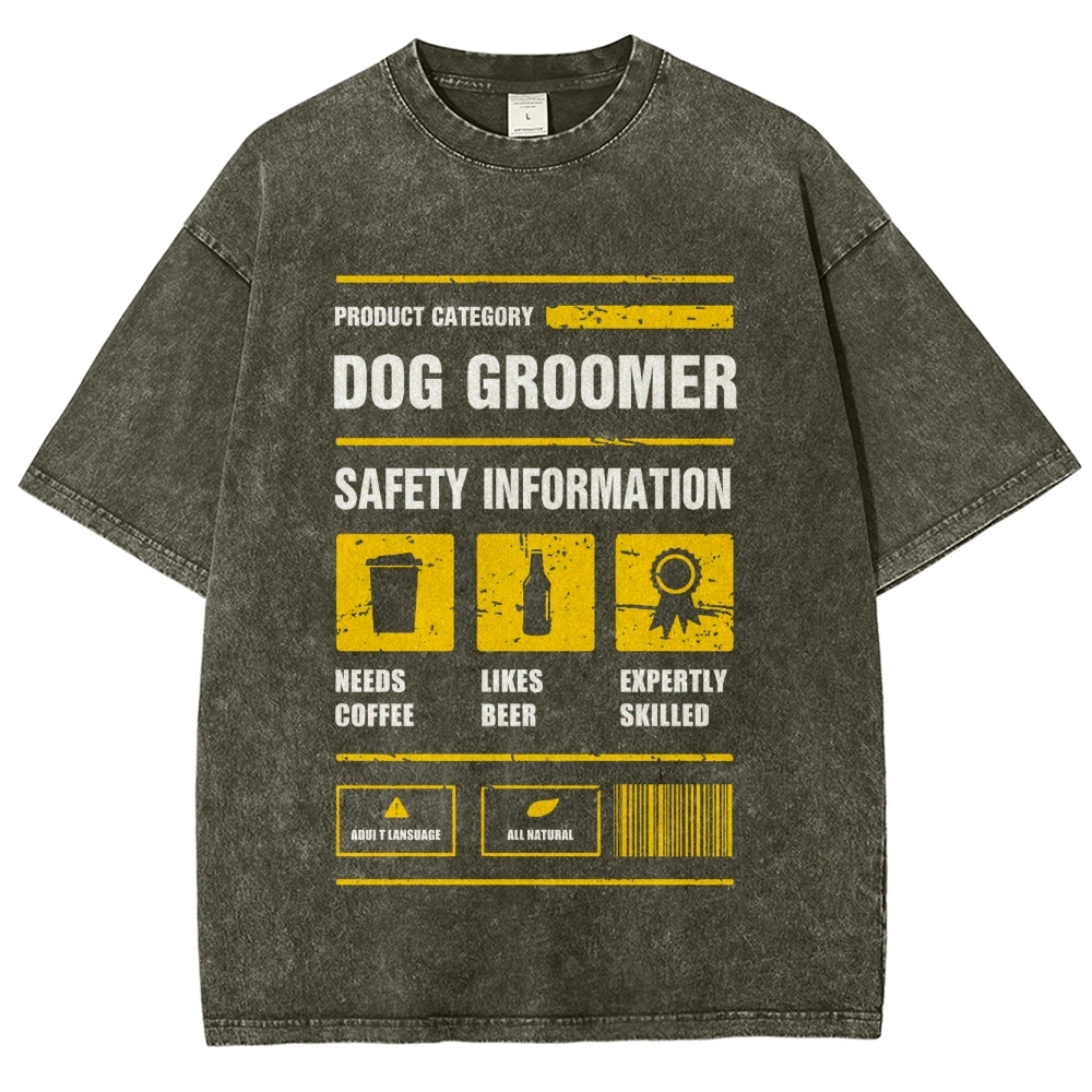 Dog Groomer Unisex Fit Washed T-Shirt Customscool