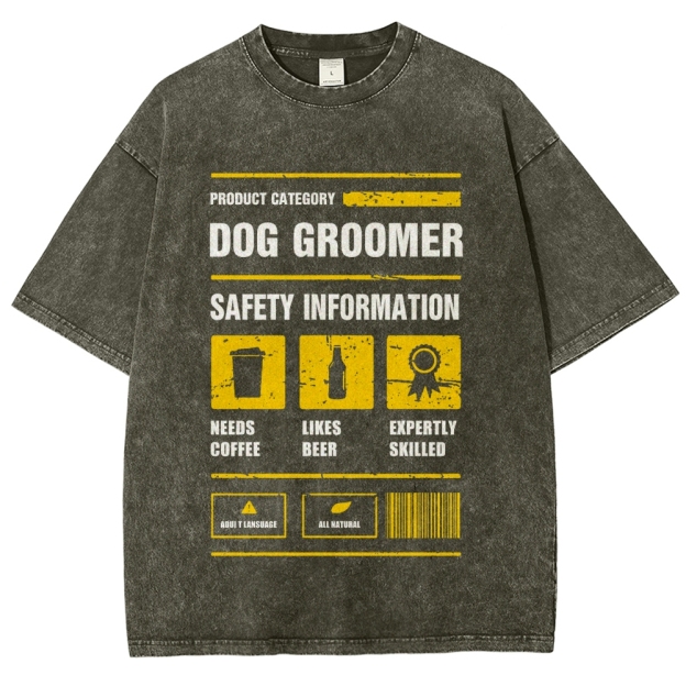 Dog Groomer Unisex Fit Washed T-Shirt Customscool