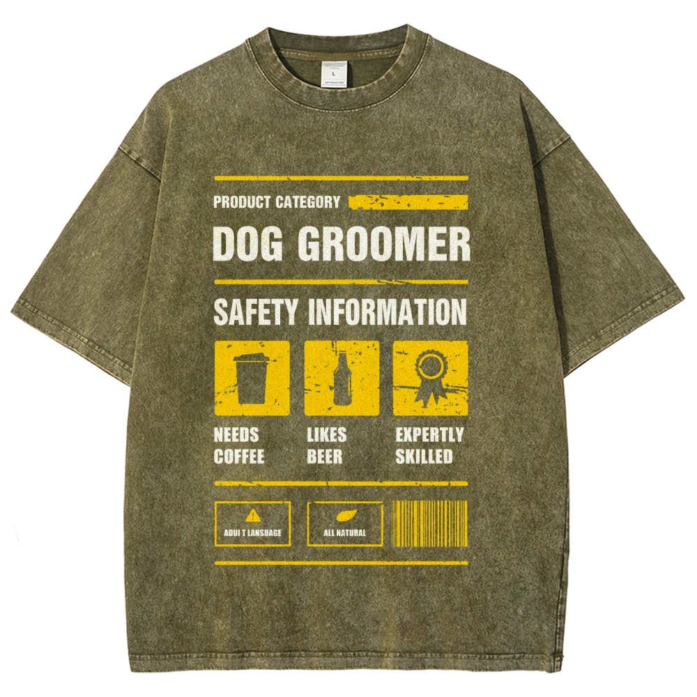 Dog Groomer Unisex Fit Washed T-Shirt Customscool