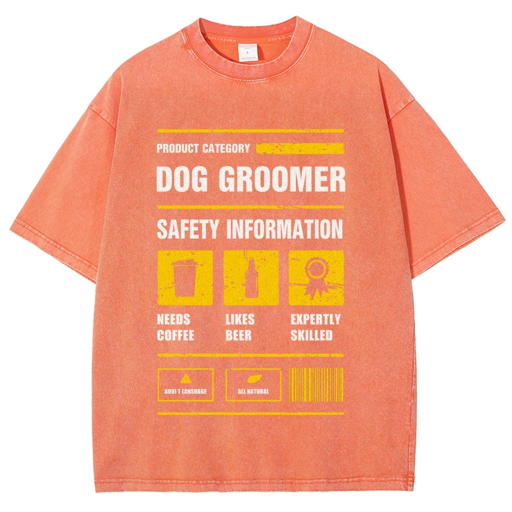 Dog Groomer Unisex Fit Washed T-Shirt Customscool