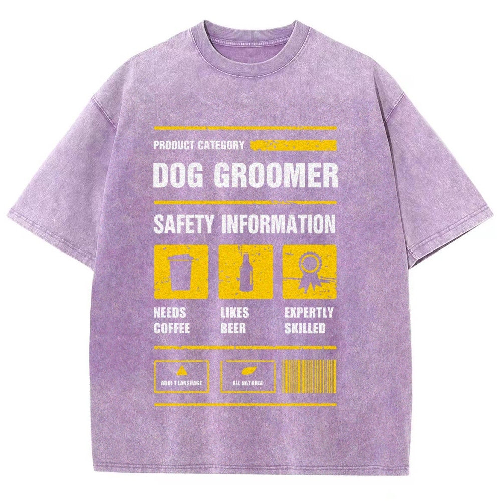 Dog Groomer Unisex Fit Washed T-Shirt Customscool