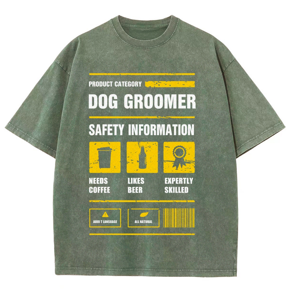 Dog Groomer Unisex Fit Washed T-Shirt Customscool