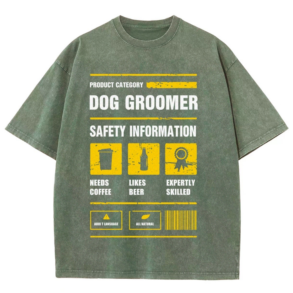Dog Groomer Unisex Fit Washed T-Shirt Customscool