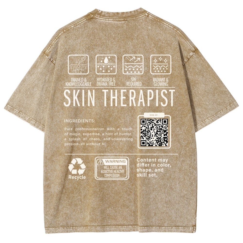 SKIN THERAPIST Addcustom Unisex Fit Washed T-Shirt Customscool