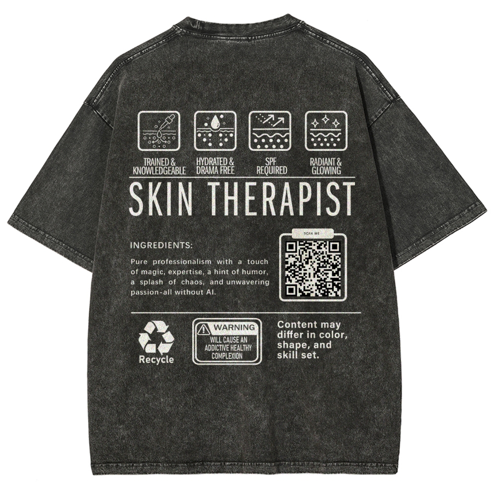 SKIN THERAPIST Addcustom Unisex Fit Washed T-Shirt Customscool