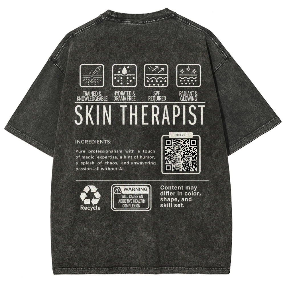 SKIN THERAPIST Addcustom Unisex Fit Washed T-Shirt Customscool
