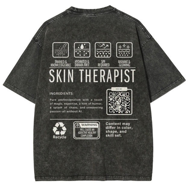 SKIN THERAPIST Addcustom Unisex Fit Washed T-Shirt Customscool