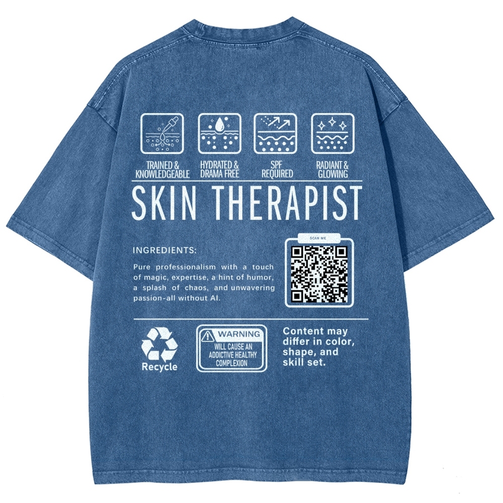 SKIN THERAPIST Addcustom Unisex Fit Washed T-Shirt Customscool