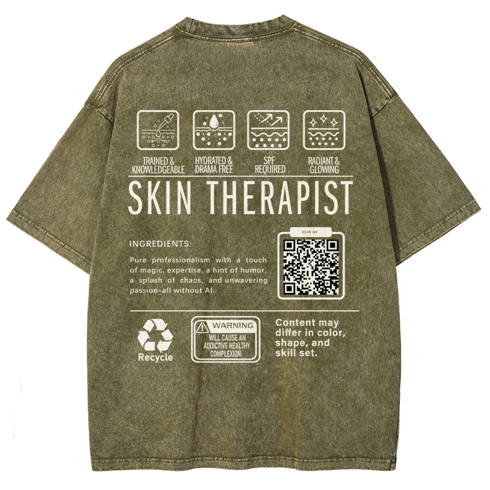 SKIN THERAPIST Addcustom Unisex Fit Washed T-Shirt Customscool
