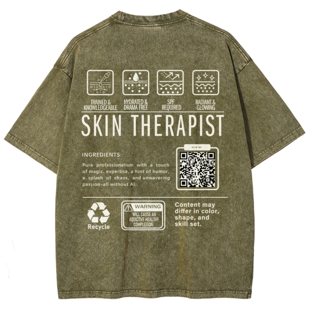 SKIN THERAPIST Addcustom Unisex Fit Washed T-Shirt Customscool