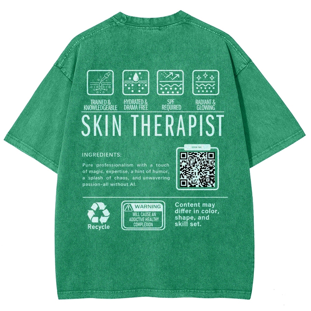 SKIN THERAPIST Addcustom Unisex Fit Washed T-Shirt Customscool