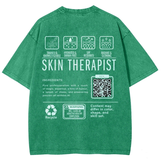 SKIN THERAPIST Addcustom Unisex Fit Washed T-Shirt Customscool