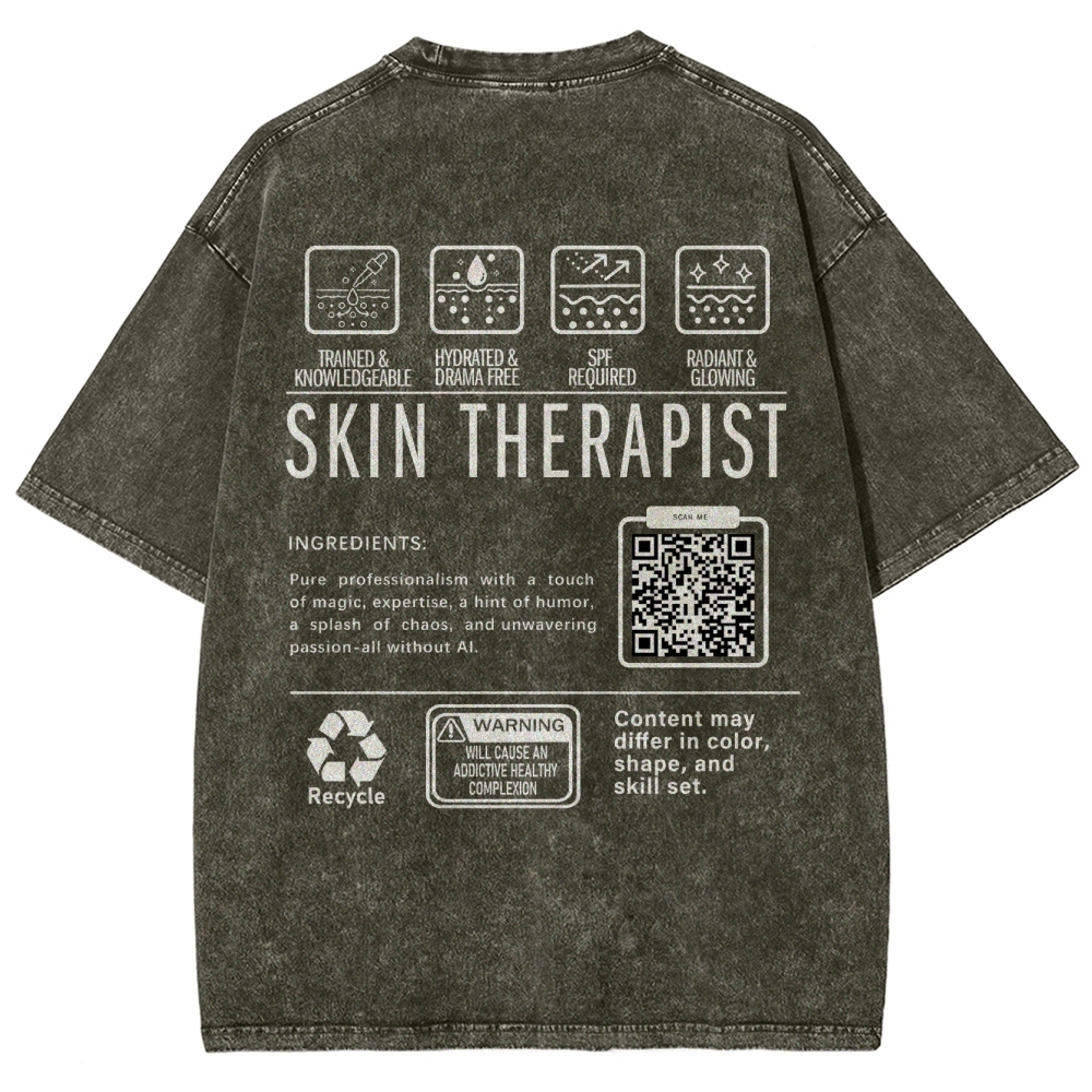 SKIN THERAPIST Addcustom Unisex Fit Washed T-Shirt Customscool