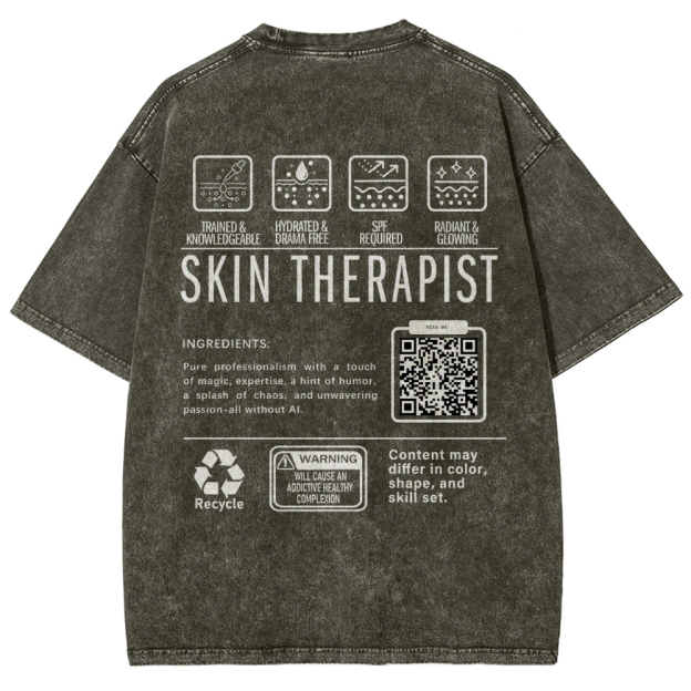 SKIN THERAPIST Addcustom Unisex Fit Washed T-Shirt Customscool