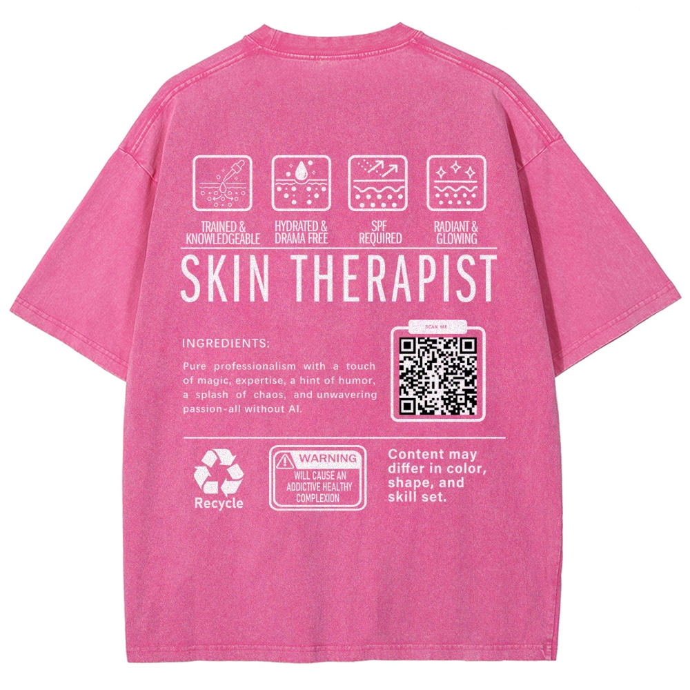 SKIN THERAPIST Addcustom Unisex Fit Washed T-Shirt Customscool