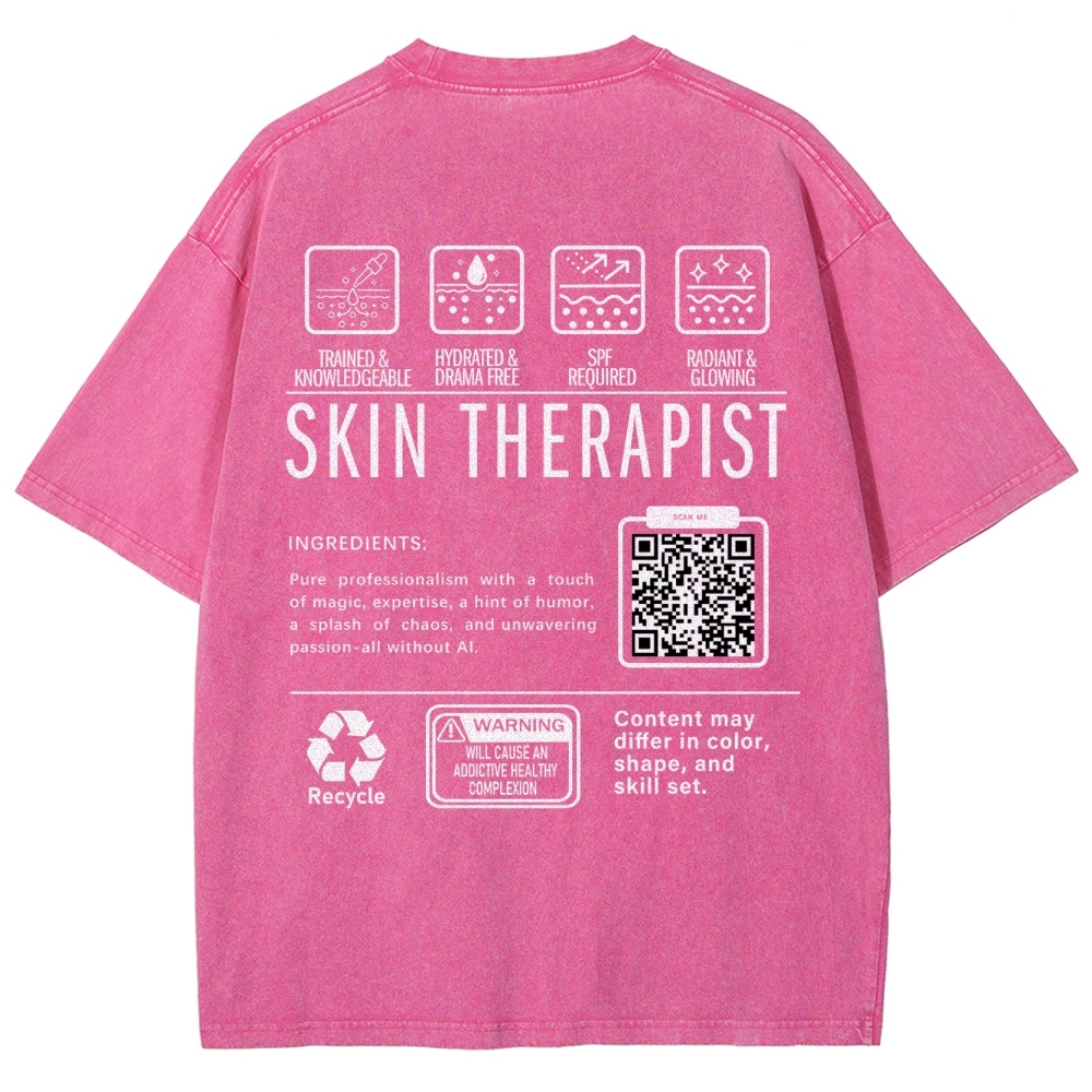 SKIN THERAPIST Addcustom Unisex Fit Washed T-Shirt Customscool