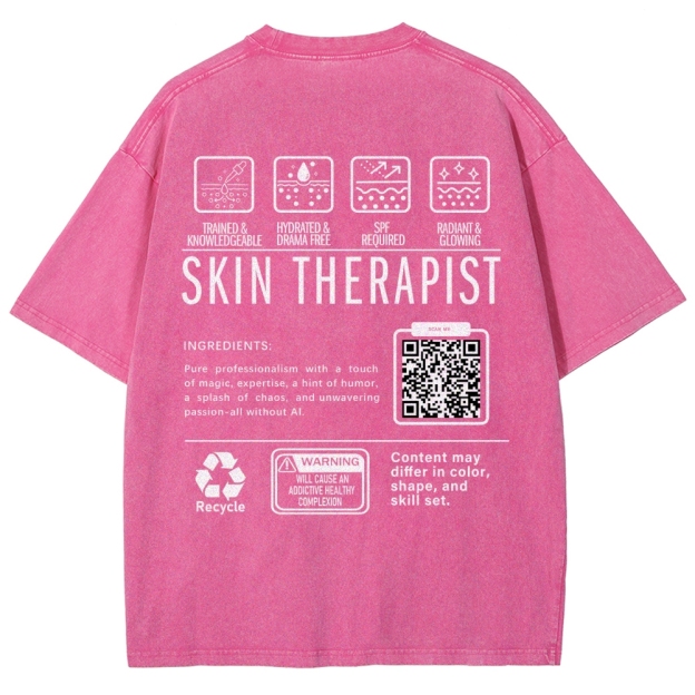 SKIN THERAPIST Addcustom Unisex Fit Washed T-Shirt Customscool