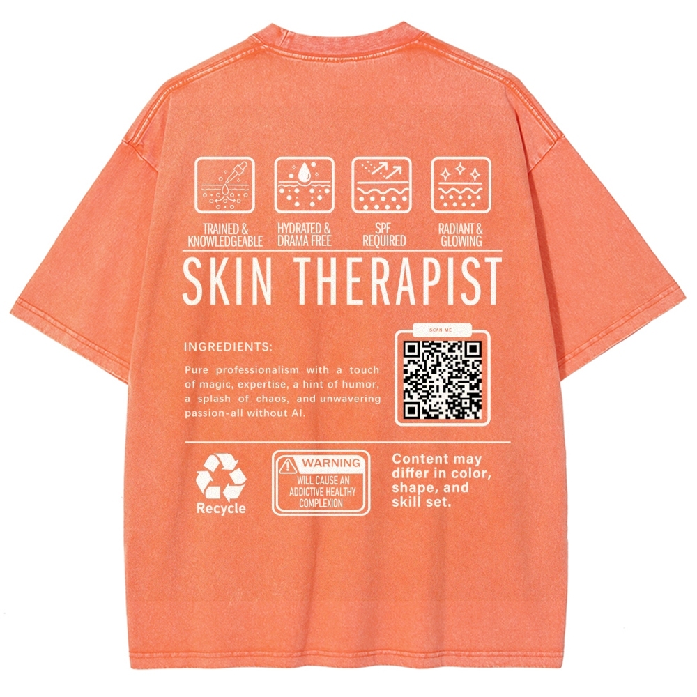 SKIN THERAPIST Addcustom Unisex Fit Washed T-Shirt Customscool