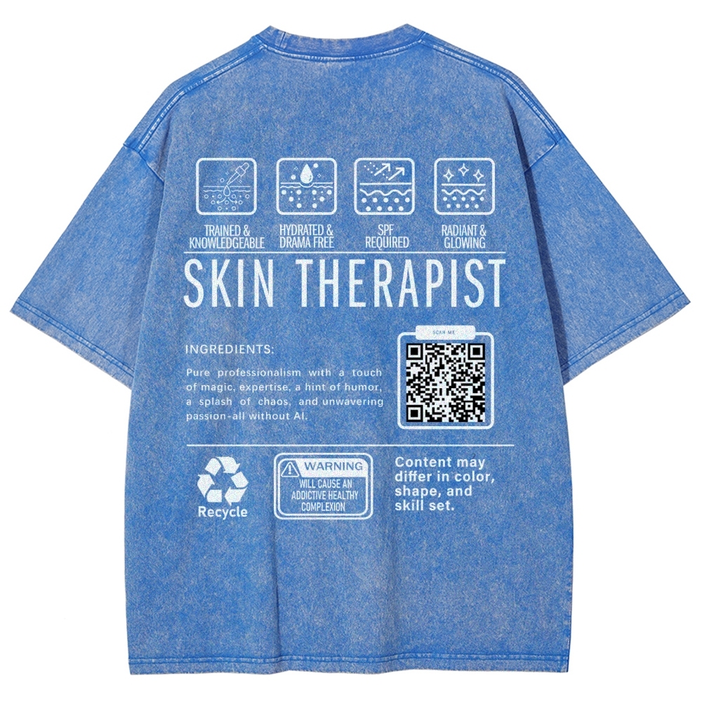 SKIN THERAPIST Addcustom Unisex Fit Washed T-Shirt Customscool