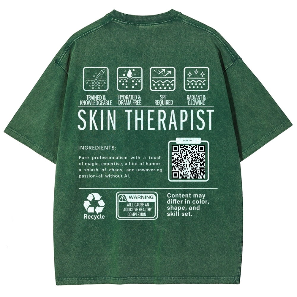 SKIN THERAPIST Addcustom Unisex Fit Washed T-Shirt Customscool