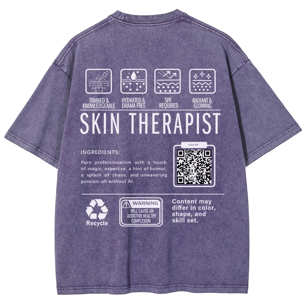 SKIN THERAPIST Addcustom Unisex Fit Washed T-Shirt Customscool