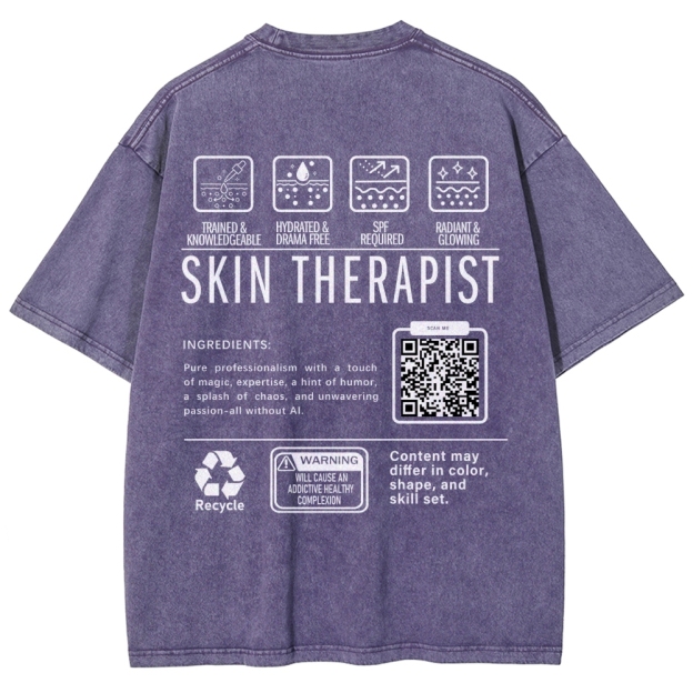 SKIN THERAPIST Addcustom Unisex Fit Washed T-Shirt Customscool