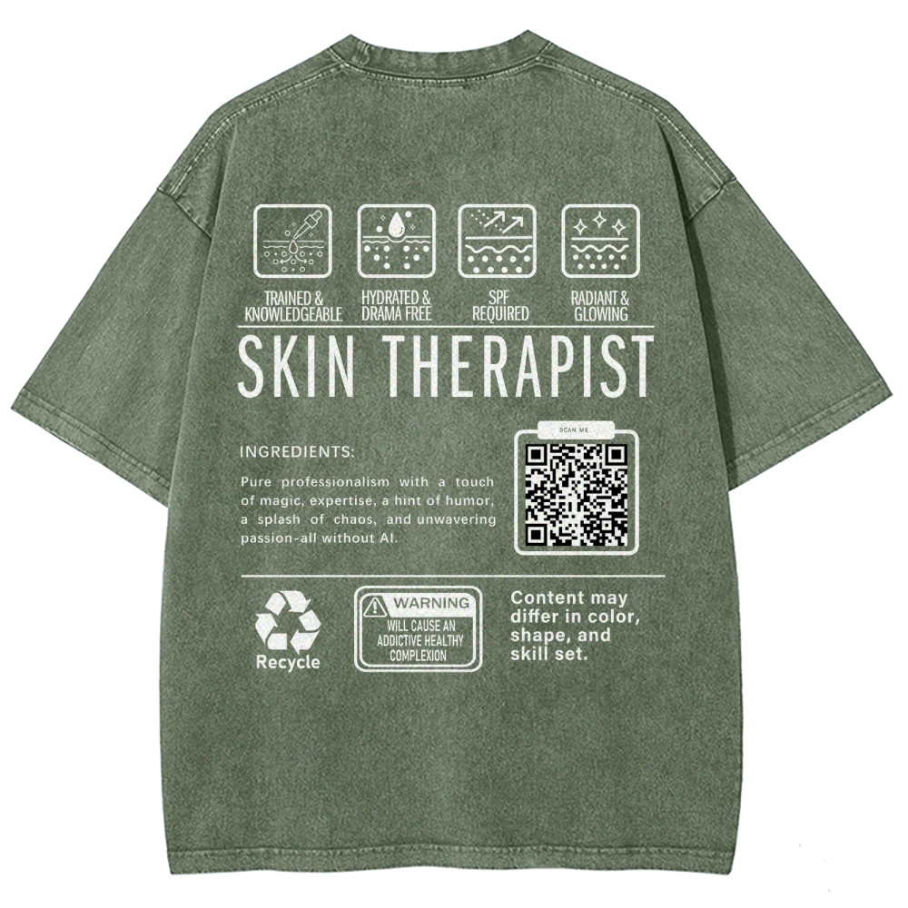 SKIN THERAPIST Addcustom Unisex Fit Washed T-Shirt Customscool