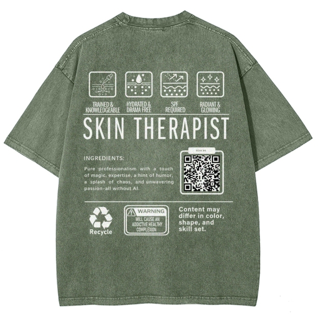SKIN THERAPIST Addcustom Unisex Fit Washed T-Shirt Customscool