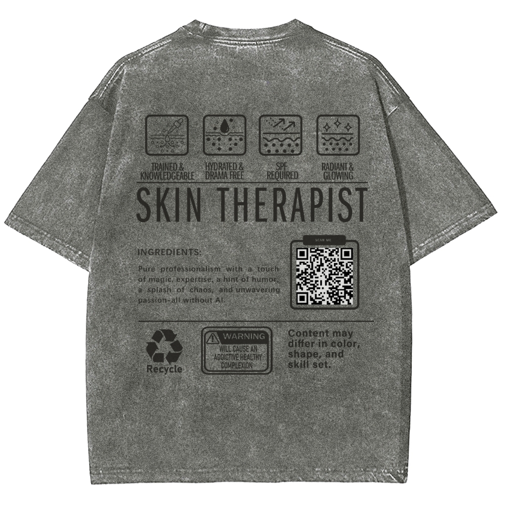SKIN THERAPIST Addcustom Unisex Fit Washed T-Shirt Customscool