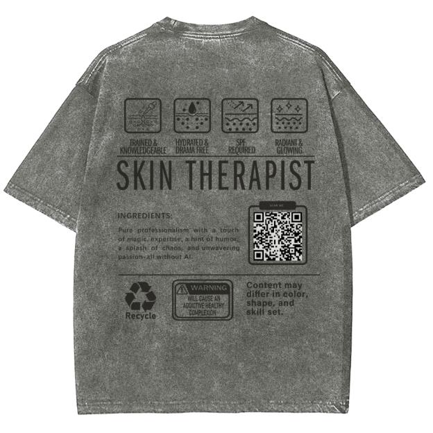 SKIN THERAPIST Addcustom Unisex Fit Washed T-Shirt Customscool