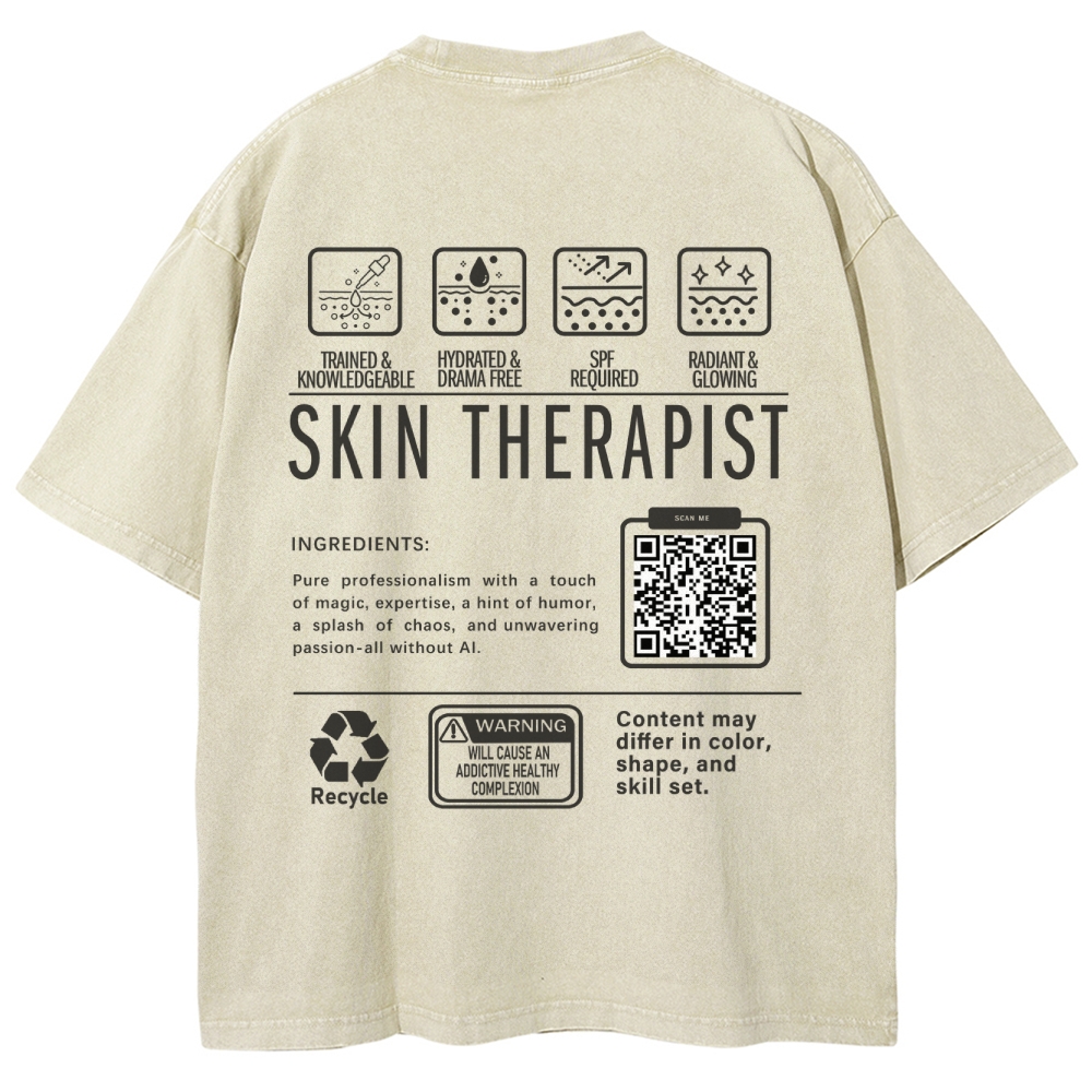 SKIN THERAPIST Addcustom Unisex Fit Washed T-Shirt Customscool