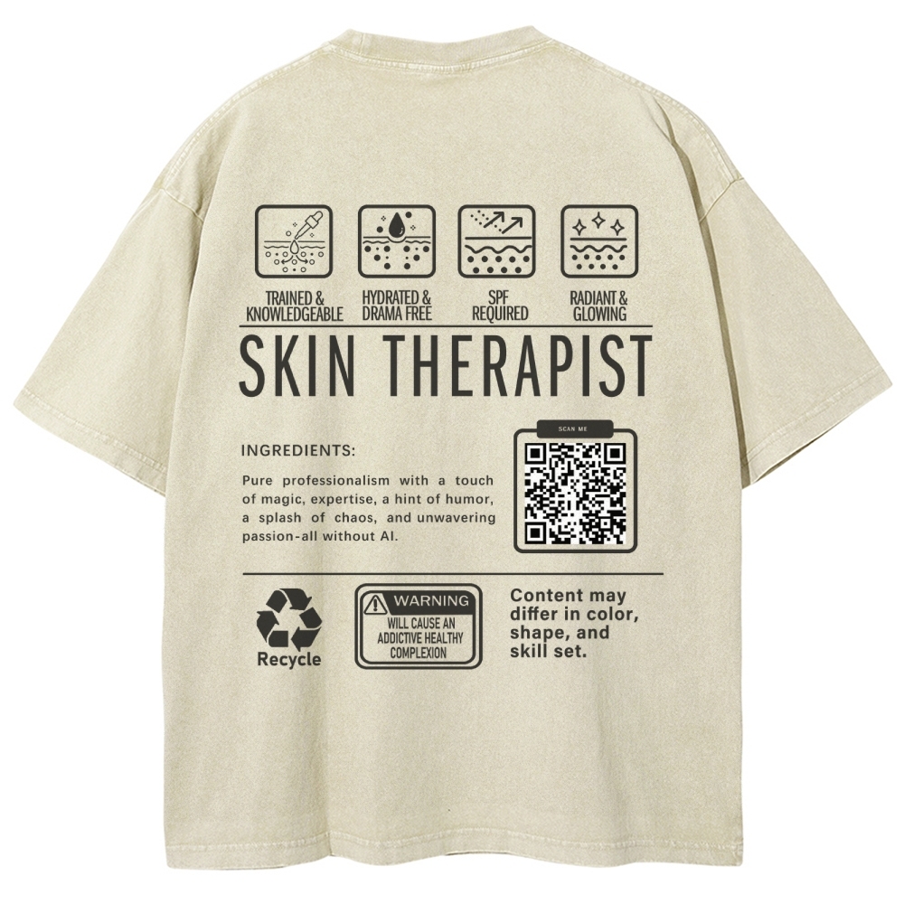 SKIN THERAPIST Addcustom Unisex Fit Washed T-Shirt Customscool