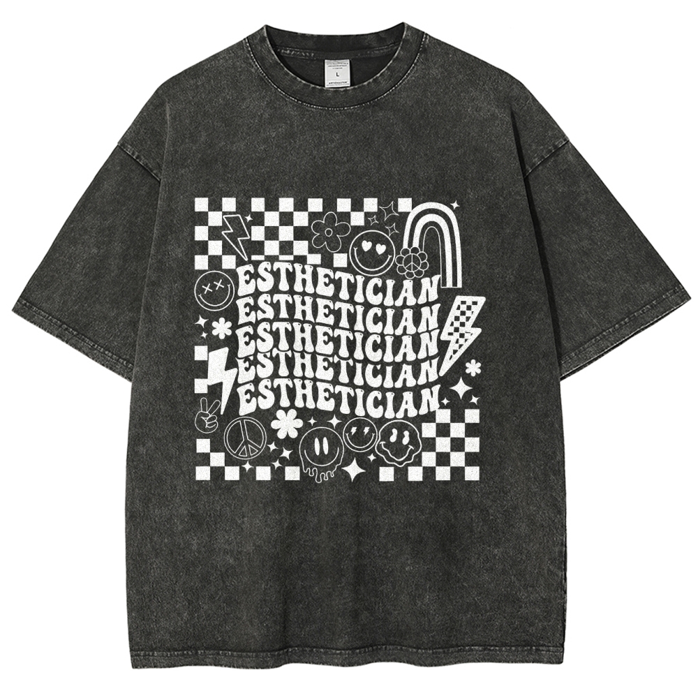 Esthetician Unisex Fit Washed T-Shirt Customscool