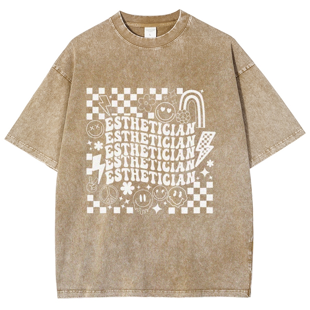 Esthetician Unisex Fit Washed T-Shirt Customscool