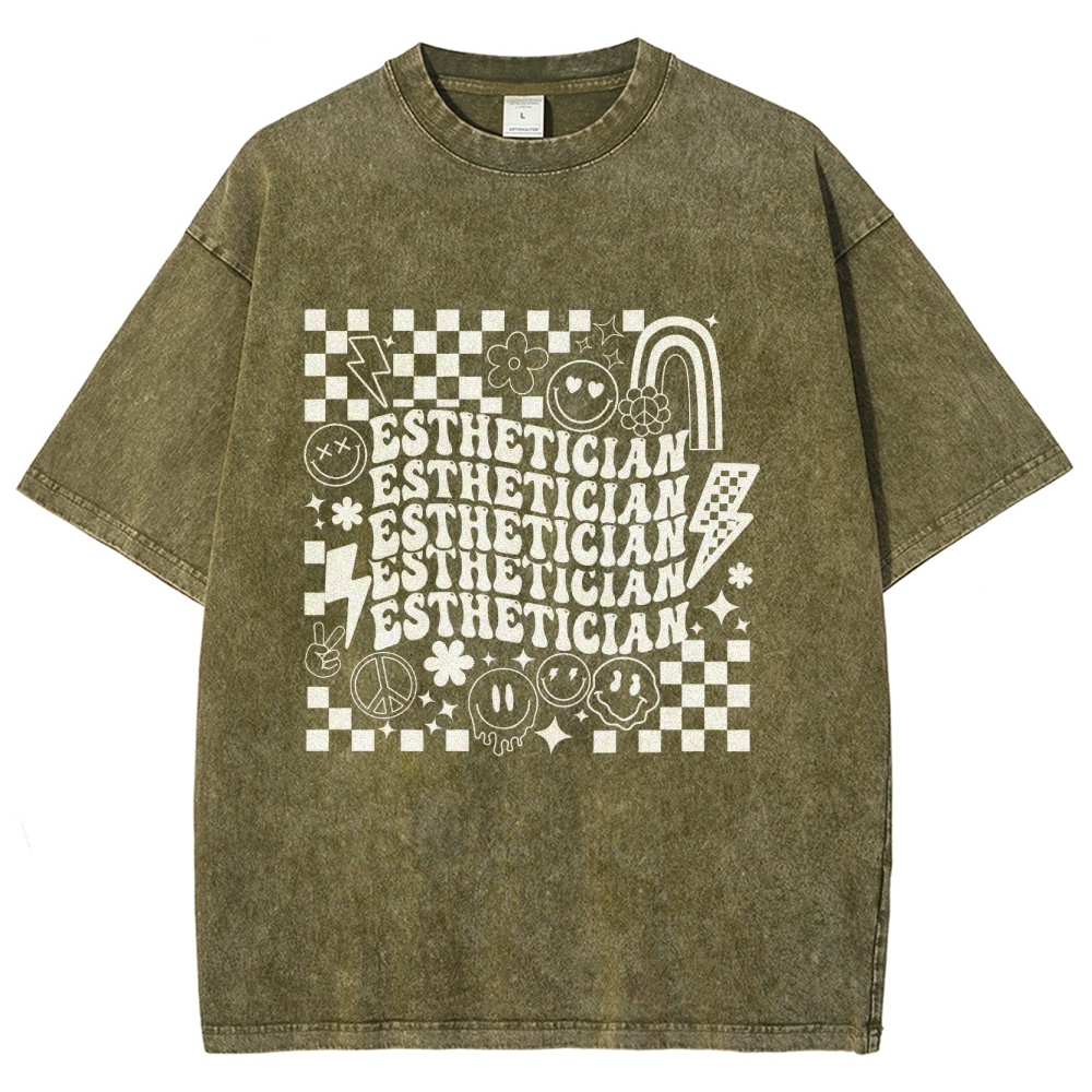 Esthetician Unisex Fit Washed T-Shirt Customscool
