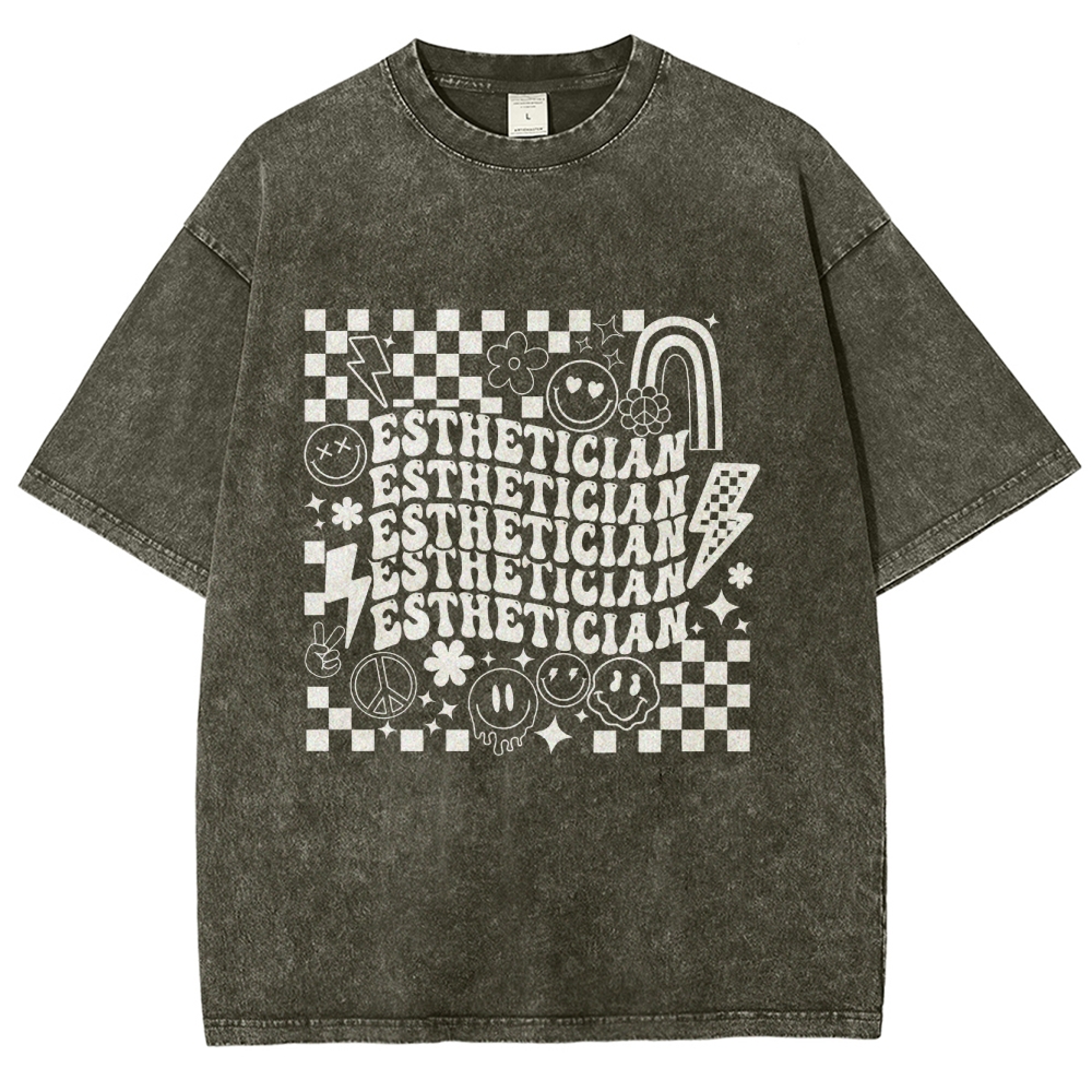 Esthetician Unisex Fit Washed T-Shirt Customscool