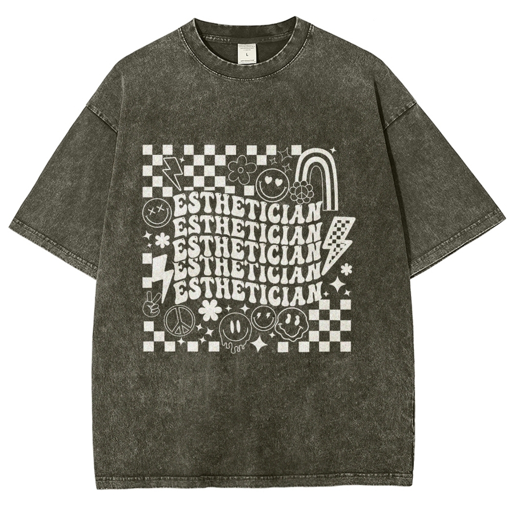 Esthetician Unisex Fit Washed T-Shirt Customscool