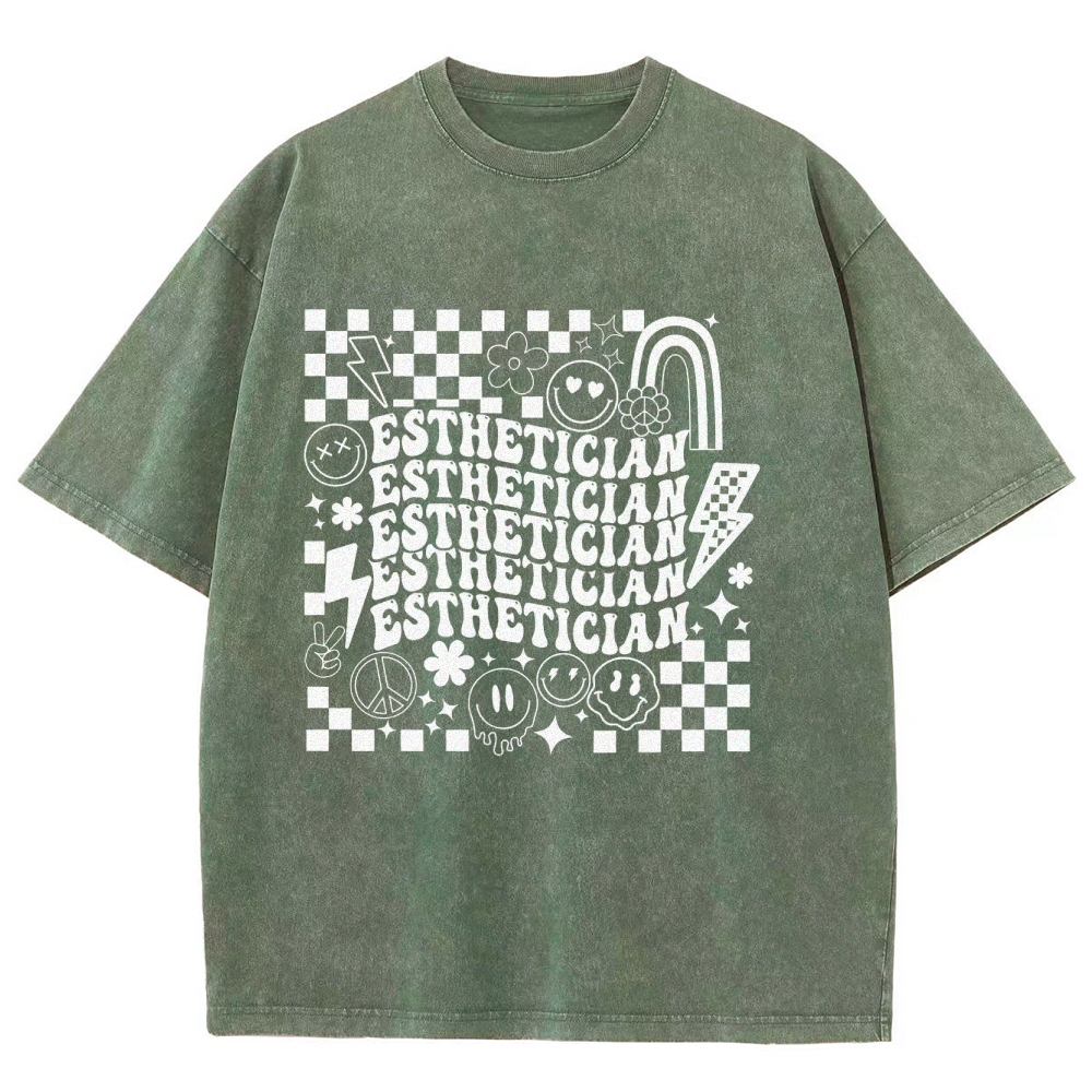 Esthetician Unisex Fit Washed T-Shirt Customscool
