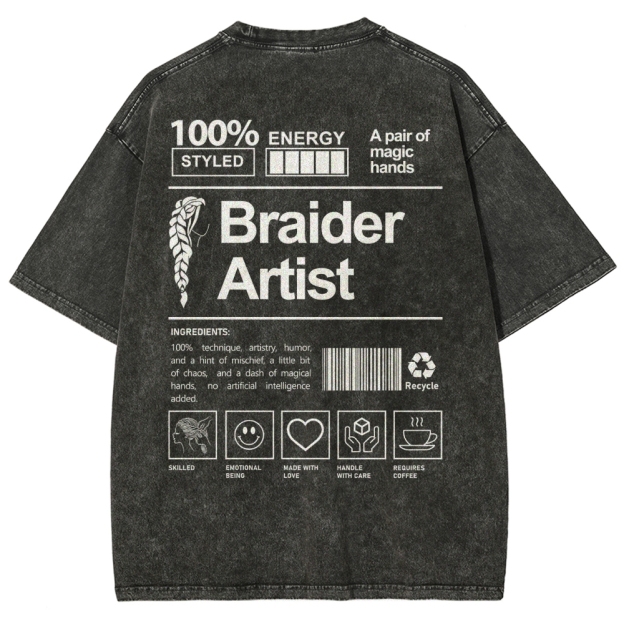 Braider Artist Unisex Fit Washed T-Shirt Customscool