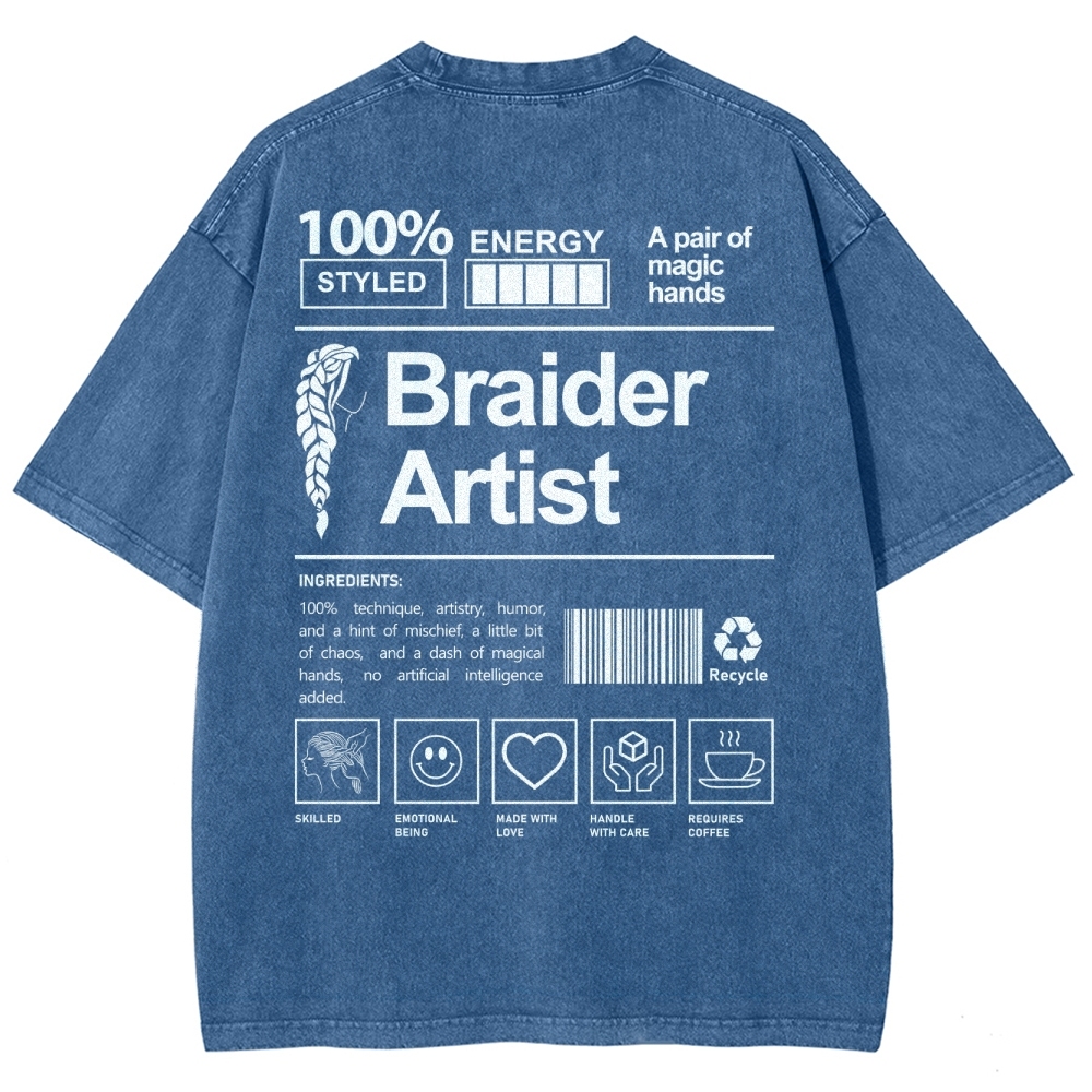Braider Artist Unisex Fit Washed T-Shirt Customscool
