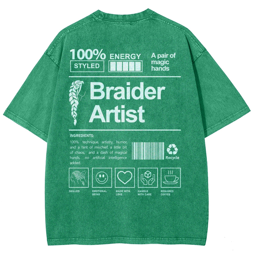 Braider Artist Unisex Fit Washed T-Shirt Customscool