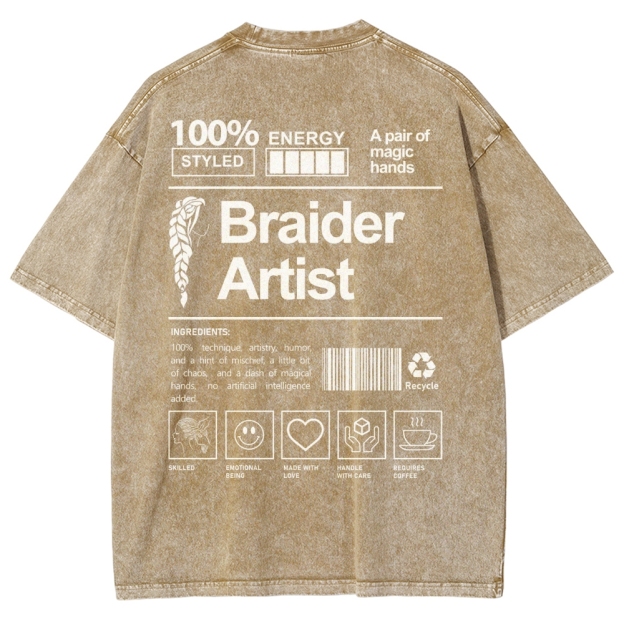 Braider Artist Unisex Fit Washed T-Shirt Customscool