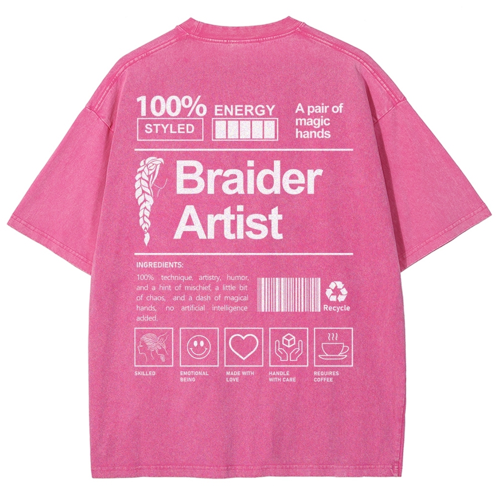 Braider Artist Unisex Fit Washed T-Shirt Customscool
