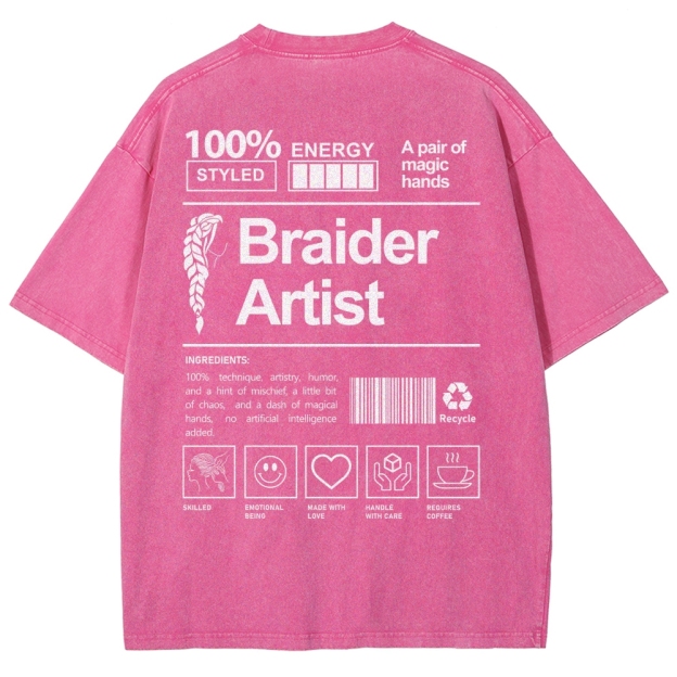 Braider Artist Unisex Fit Washed T-Shirt Customscool